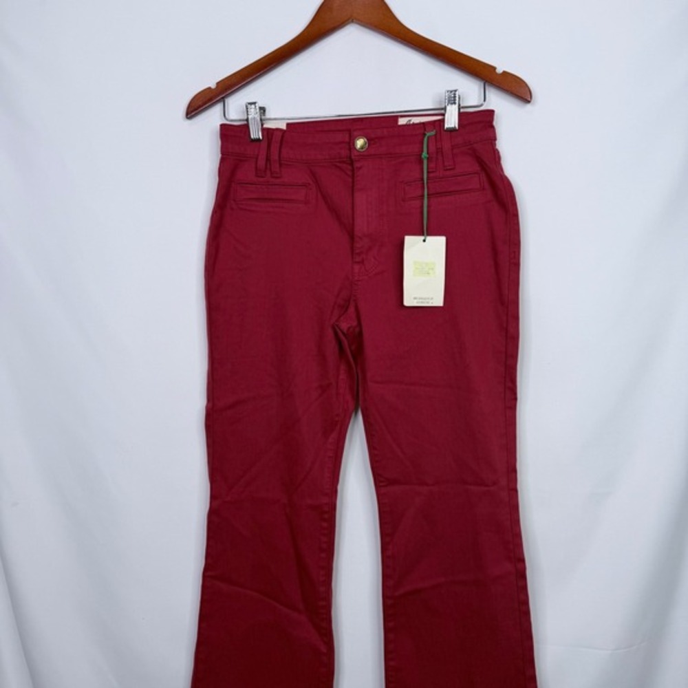 Cosmic Blue Love Flare Ankle Pants‎ Women 27P Carmine Red NWT - Picture 4 of 8